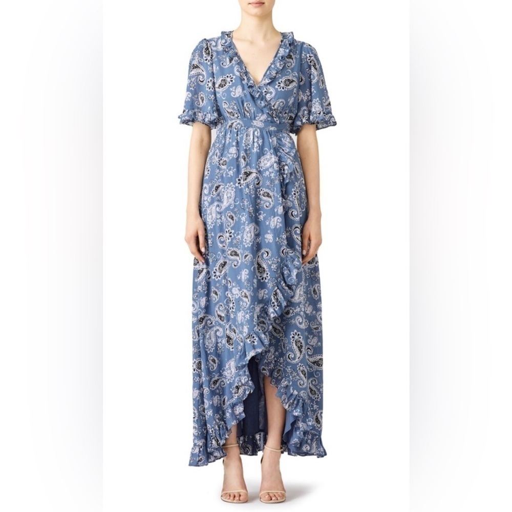 byTiMo Paisley Ruffle Maxi Wrap Dress